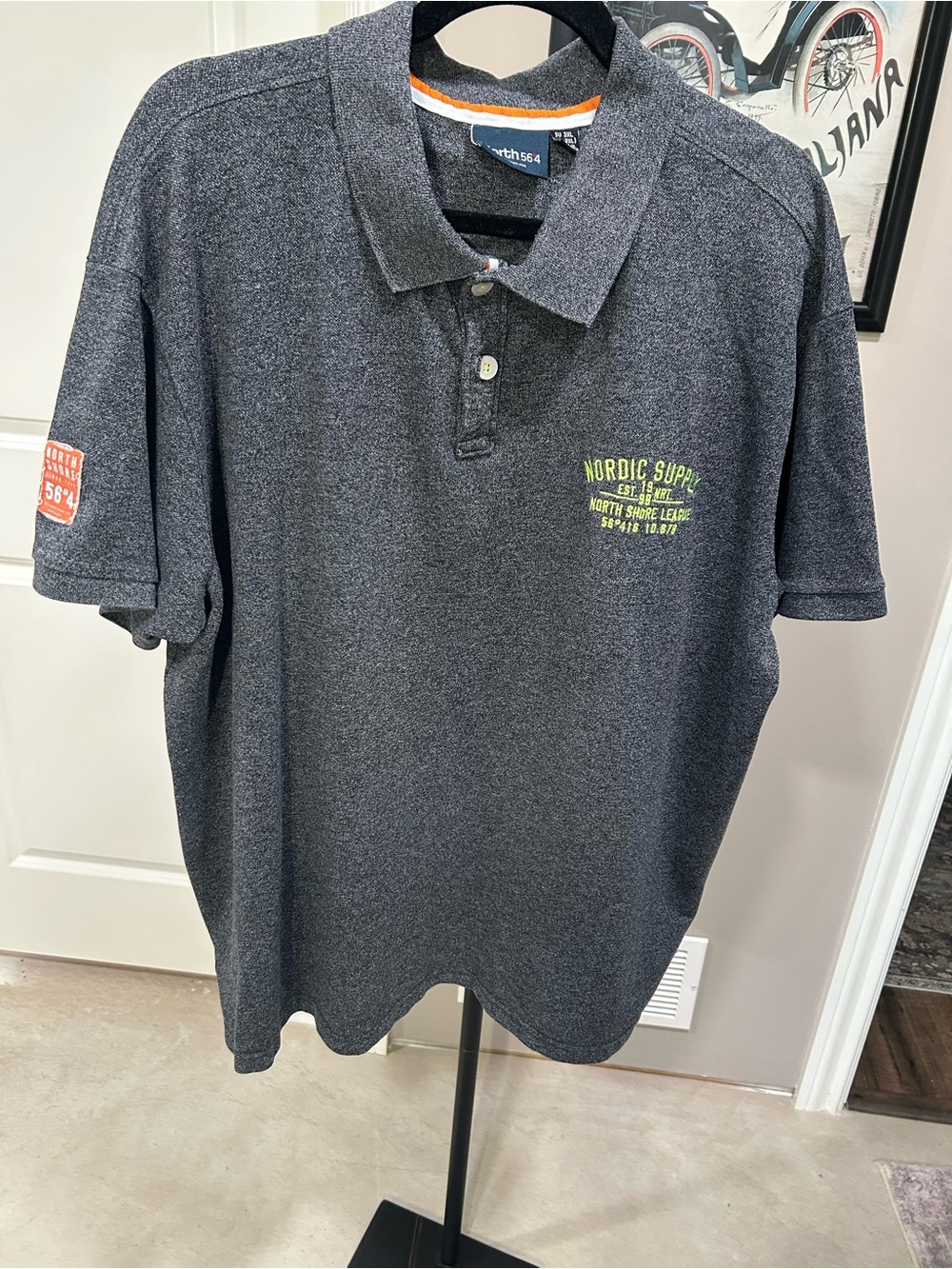North 564 Heather Charcoal Polo